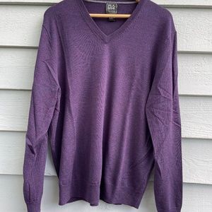 Jos A Bank Traveler merino wool V-neck sweater XL